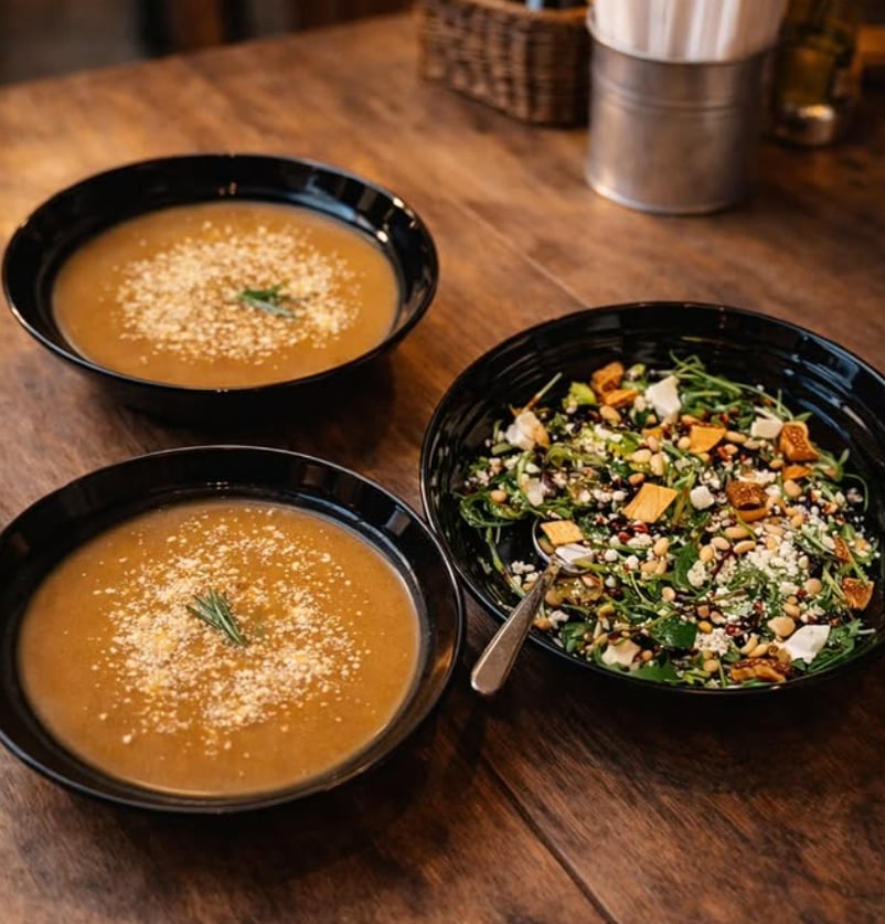 Soep en Meraki salade